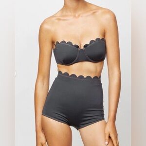 Free People X It’s Now Cool Black Scalloped Bikini bottoms only size small set